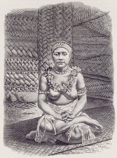 Chief wife of Papua, Samoa, fra The History of Mankind, bind 1, af prof. Friedrich Ratzel, 1896 af English School